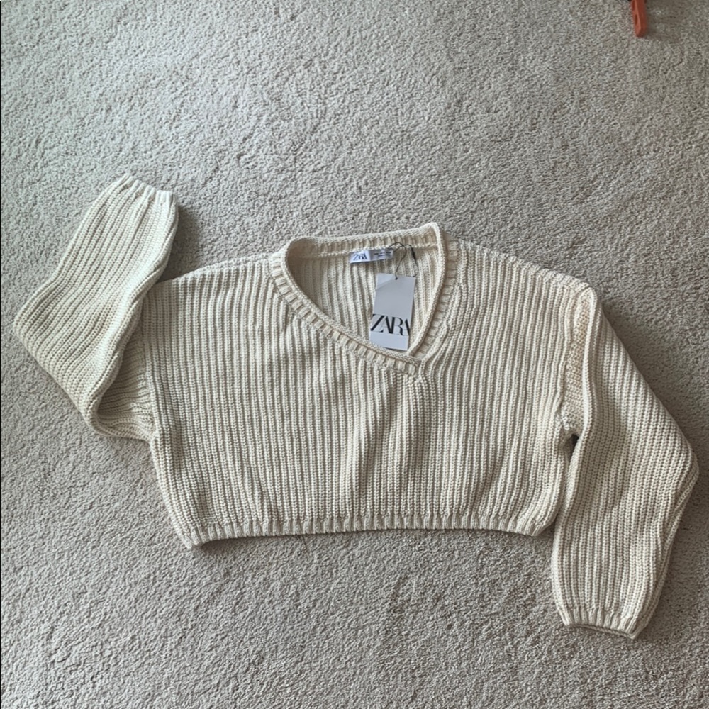ZARA Cream Knit Sweater